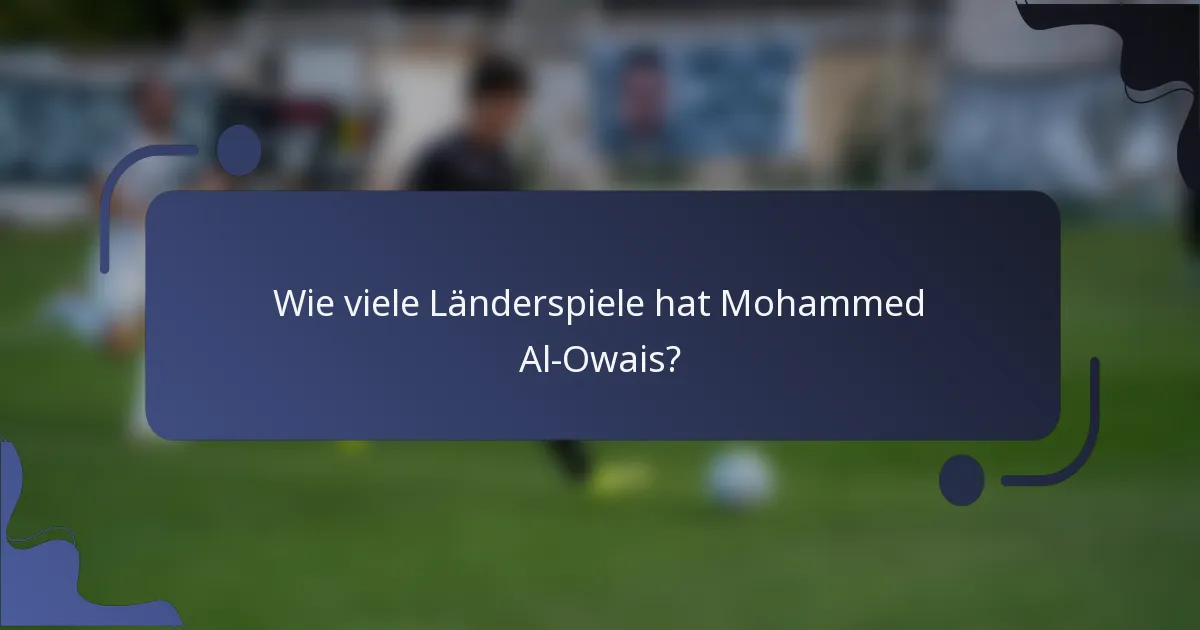Wie viele Länderspiele hat Mohammed Al-Owais?